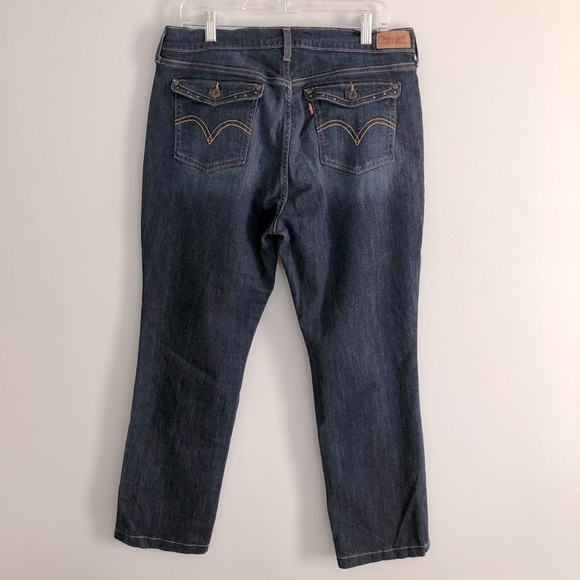 Levi’s Blue Dark Wash 515 Bootcut Jeans with Stud Detailed Back Flap Pockets 14 - Picture 7 of 12